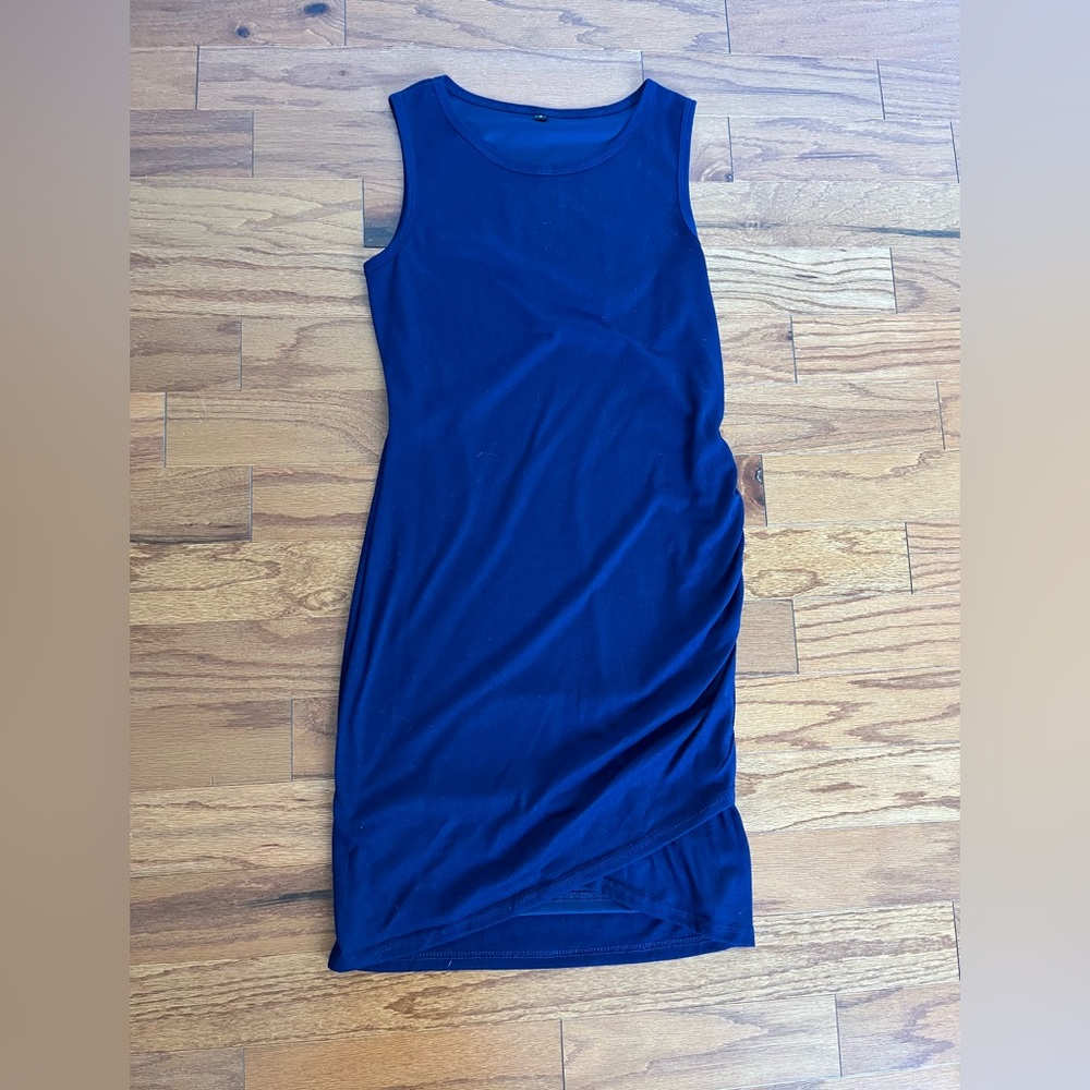 Navy blue size small ruched dress